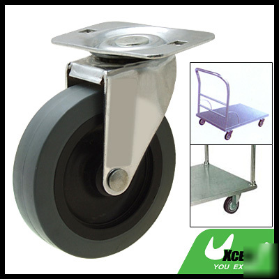 360DEGREE rotation flat caster wheel w swivel top plate