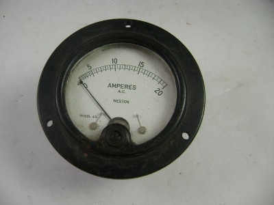 Vintage amperes weston a. c. test panel meter model 476