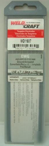 Weldcraft tungsten electrode rare earth 1/16