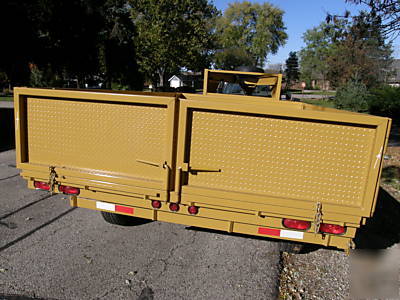 New 8' x 14' x 2' gooseneck dump trailer drop sides