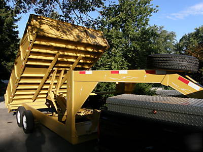 New 8' x 14' x 2' gooseneck dump trailer drop sides