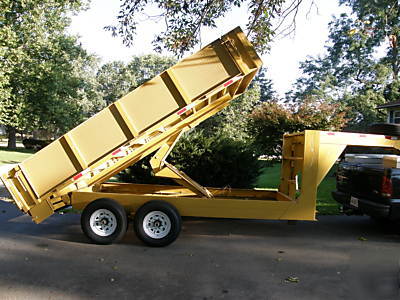 New 8' x 14' x 2' gooseneck dump trailer drop sides