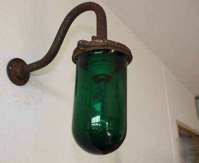 Green industrial wall light explosion proof vintage old