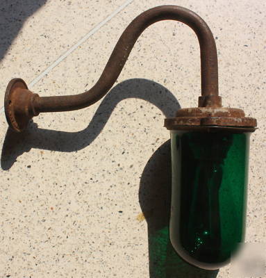 Green industrial wall light explosion proof vintage old