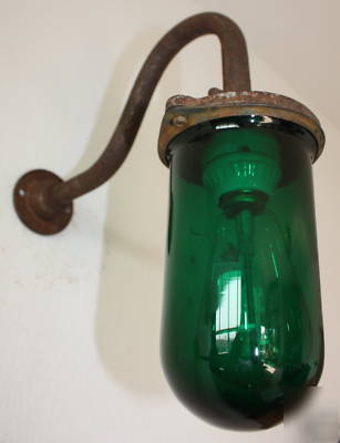 Green industrial wall light explosion proof vintage old