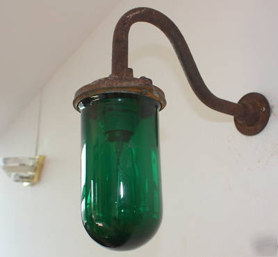 Green industrial wall light explosion proof vintage old