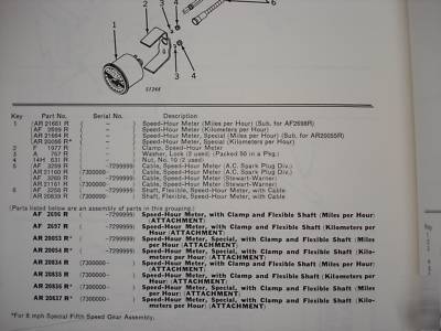 John deere AR21664 720 730 tach tachometer hour meter