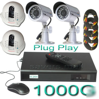 Cctv kit network dvr 4 sony ccd security cameras system