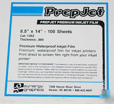 Prepjet waterproof inkjet film, 8.5