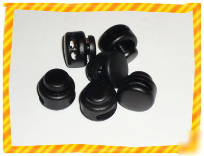 10 pieces - mini cord lock black plastic cord adjustor 