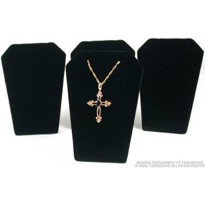4 black velvet necklace pendant chain easel displays