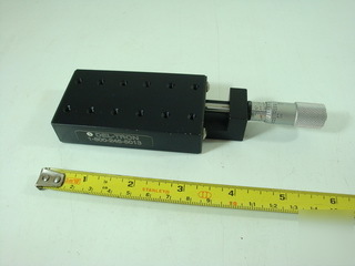 Del-tron linear stage positioning & starrett micrometer