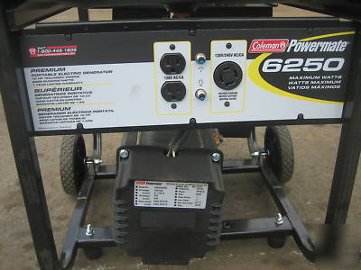 New coleman 6250 gas powered portable generator 10 hp , 