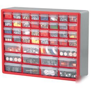 Part bin storage cabinet akro mil 44 drawer red 10744