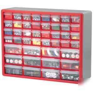 Part bin storage cabinet akro mil 44 drawer red 10744