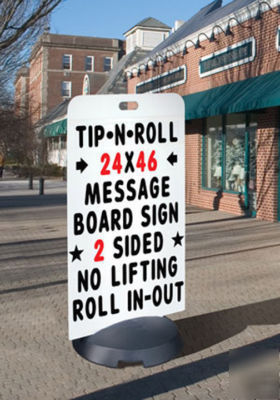 Tip n roll sidewalk changeable message board sign