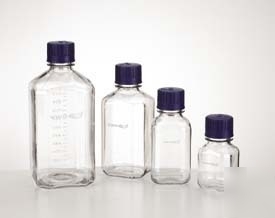 Vwr square media bottles, polycarbonate, : BPC0500