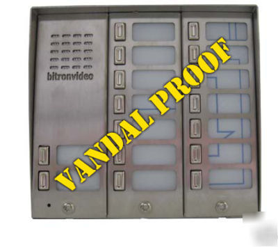 Vandal proof,anti-vandal 16 apartment buildig intercom 