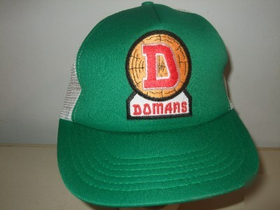 Vtg domans logging lumber sawmill mesh trucker cap hat