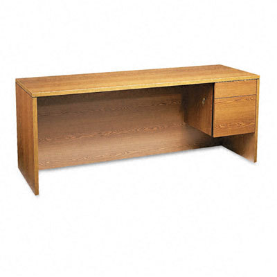 10500 3/4 right pedestal credenza medium oak frame/top