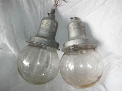 1954 55 industrial glass lights crouse hinds fixtures