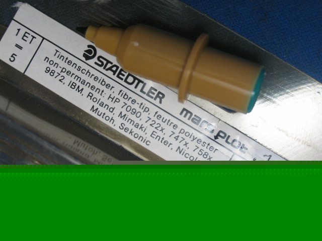 32HP07K-5 staedtler mars plot plotter pen .07 green