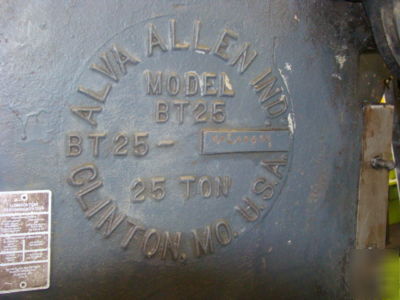 Alva allen 25 ton obi punch press BT25 machine