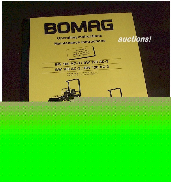 Bomag bw 100 ad-3 ac-3 bw 120 ad-3 ac-3 oper/man manual