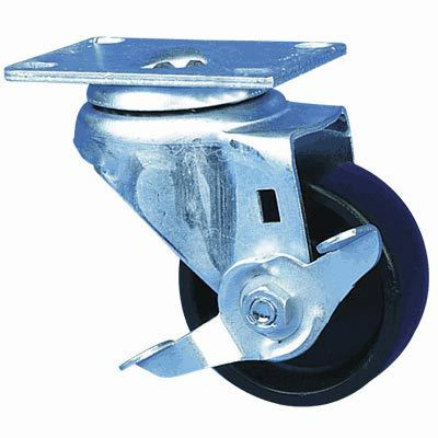 Gleason polyolefin swivel caster with brake - 4