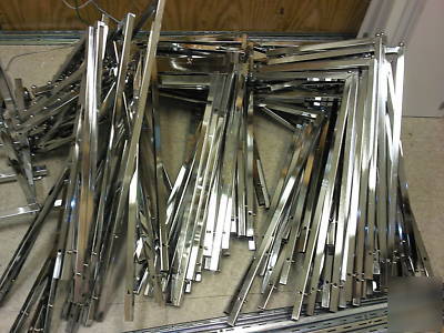 Chrome 4 way racks lot of 32PC used clothing fixtures 