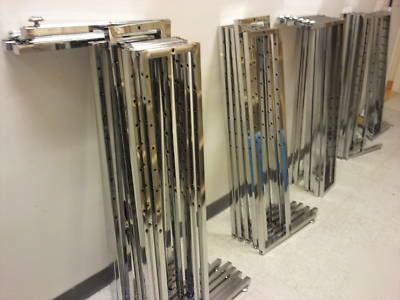 Chrome 4 way racks lot of 32PC used clothing fixtures 
