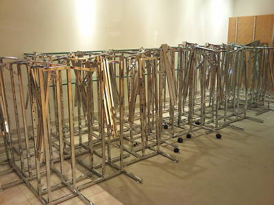 Chrome 4 way racks lot of 32PC used clothing fixtures 