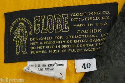 Globe turnout gear bunker coat jacket size 40