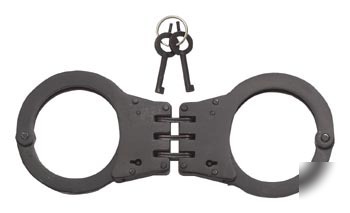 Imported nickel steel handcuffs hinged + black case