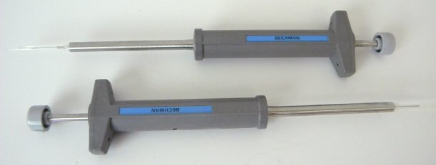 Lot of 2 beckman adjustable micro pipettors pipette 