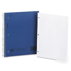 Mid tier notebook, perforated pages, 11 x 8-1/2, 80 she