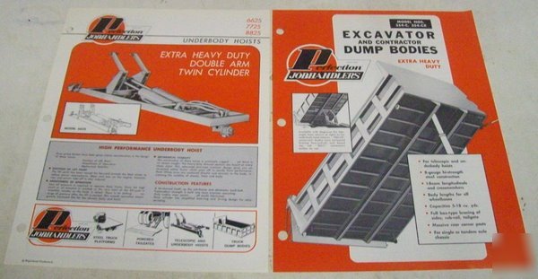 Perfection jobhandlers 1960S hoists, dump body brochure