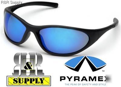 Pyramex zone ii ice blue black frame safety glasses