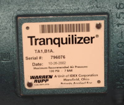 Warren rupp sandpiper tranquilizer TA1 surge suppressor