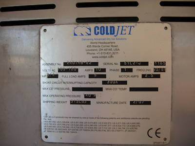 Cold jet aero 75-dx dry ice blasting machine