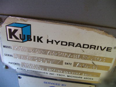 Kubik hydradrive no. K7W13E7R2RVBLRS303 - rebuilt
