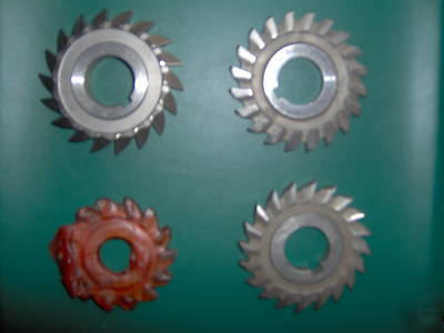 Lot of 4 various side milling cutters - 3 with tapers