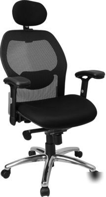 New black mesh chair w/ knee tilt control director seat 
