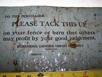 Old ihc famous mogul hit miss gas engine tractor sign