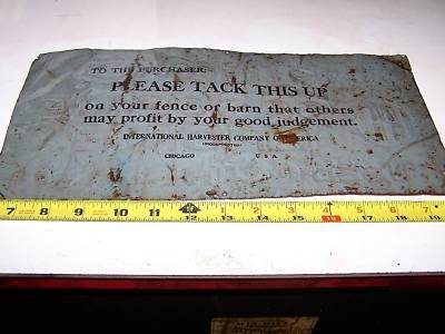 Old ihc famous mogul hit miss gas engine tractor sign