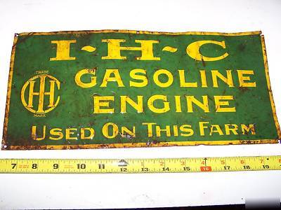 Old ihc famous mogul hit miss gas engine tractor sign