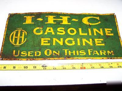 Old ihc famous mogul hit miss gas engine tractor sign