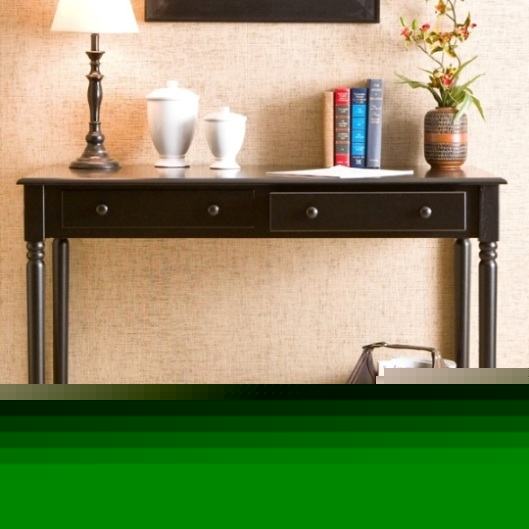 Sei HO8801 - satin black writing desk with 2 drawers