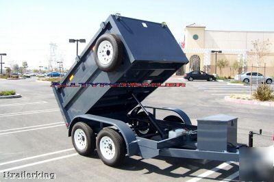 2010 model enclosed box hydraulic remote dump trailer 