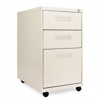 Alera three-drawer mobile pedestal file putty